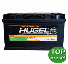 Hugel 92 Ah 850 A AGM Akumuliatoriai